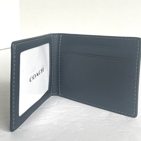Coach Wallet 3 In 1 Mens CF134 Large Black Monogram Billfold ID 2 Piec - Picture 4 of 8